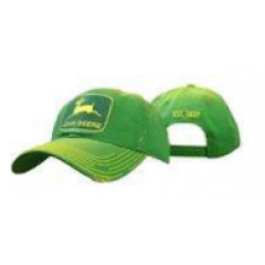 Green worn look cap with vintage logo - John Deere
