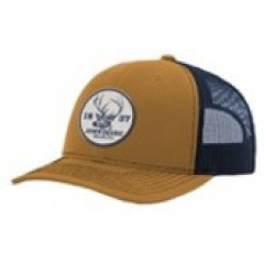 Brown khaki twill cap with navy mesh back - John Deere