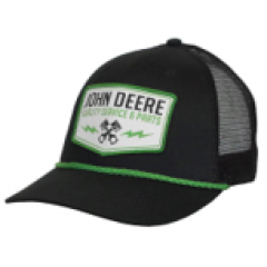 Black Cap With Green Cord White Logo black mesh at back